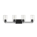 10" Black And Clear Metal Vanity Flush Mounted Sconce