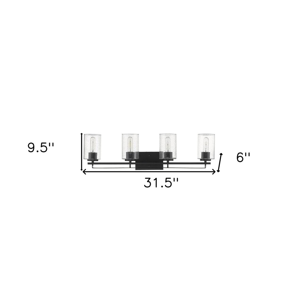 10" Black And Clear Metal Vanity Flush Mounted Sconce