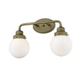 12" Brass And White Metal Vanity Flush Mounted Sconce