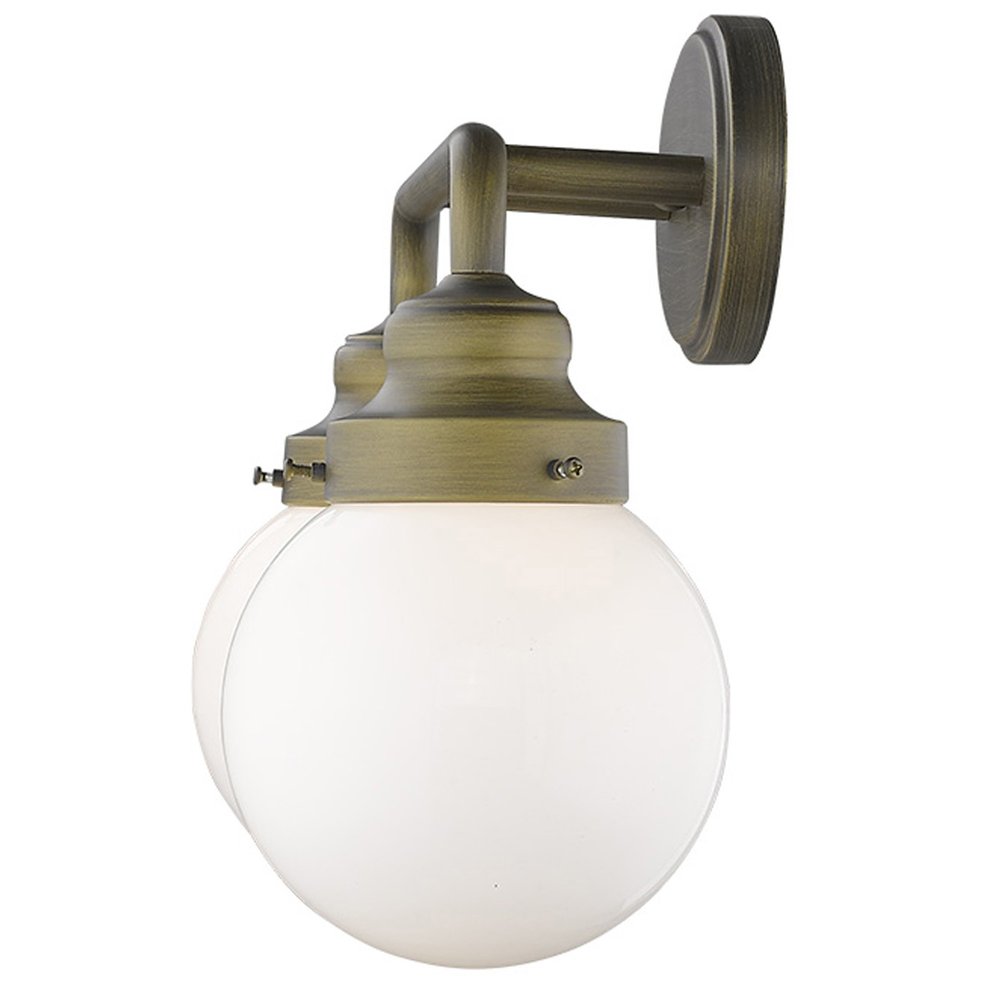 12" Brass And White Metal Vanity Flush Mounted Sconce