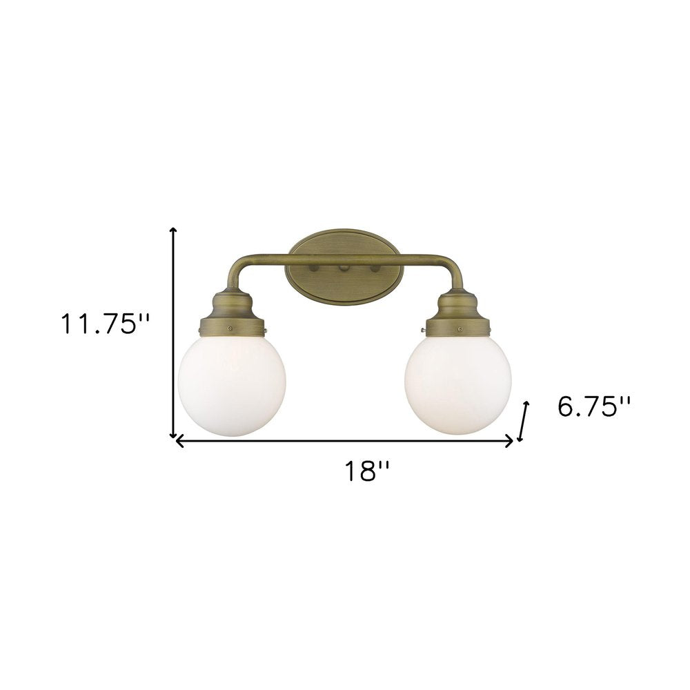 12" Brass And White Metal Vanity Flush Mounted Sconce