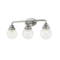 12" Silver And Clear Metal and Glass Vanity Flush Mounted Sconce