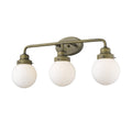 12" Brass And White Metal and Glass Vanity Flush Mounted Sconce