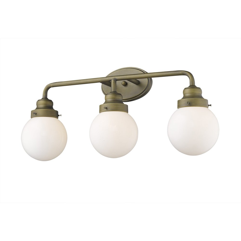 12" Brass And White Metal and Glass Vanity Flush Mounted Sconce