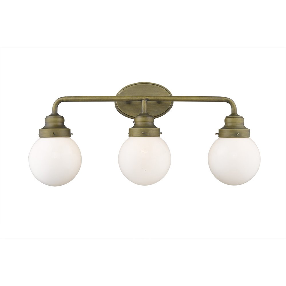 12" Brass And White Metal and Glass Vanity Flush Mounted Sconce