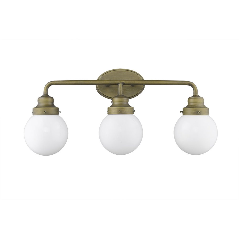 12" Brass And White Metal and Glass Vanity Flush Mounted Sconce