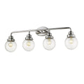 12" Silver And Clear Metal and Glass Vanity Flush Mounted Sconce