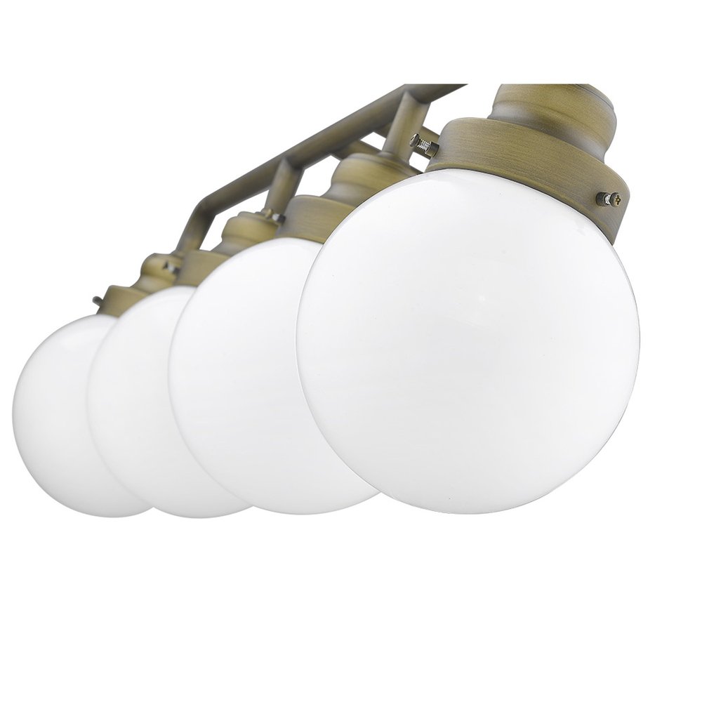 12" Brass And White Metal and Glass Vanity Flush Mounted Sconce