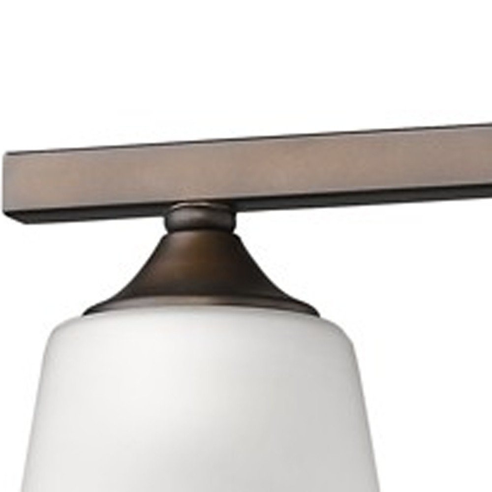 21" Bronze And White Metal and Glass Three Lights Flush Mounted Sconce