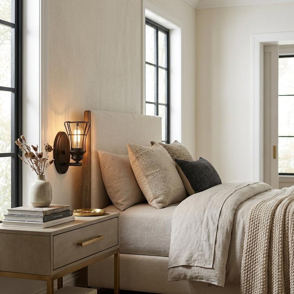 One Light Matte Black Cage Wall Sconce