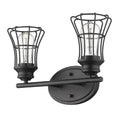 9" Black Metal Vanity Flush Mounted Sconce