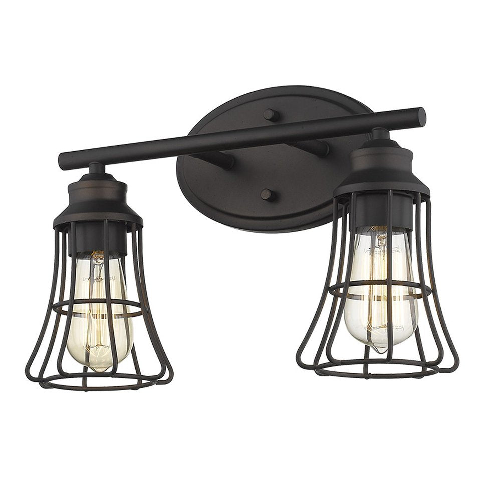 9" Bronze Metal Vanity Flush Mounted Sconce