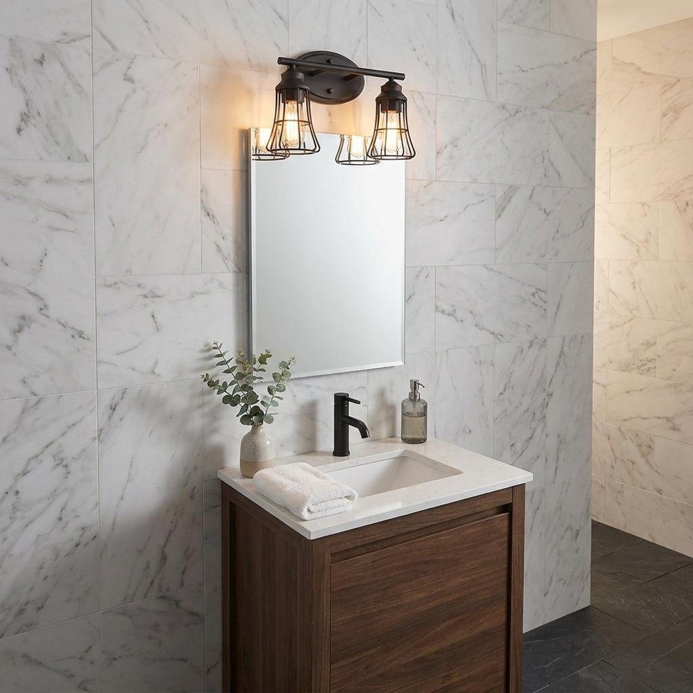 9" Bronze Metal Vanity Flush Mounted Sconce