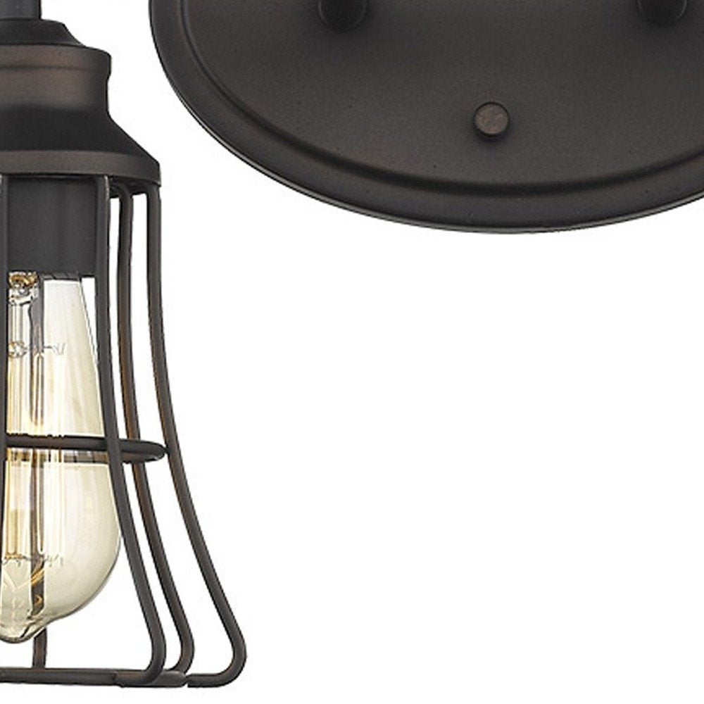 9" Bronze Metal Vanity Flush Mounted Sconce