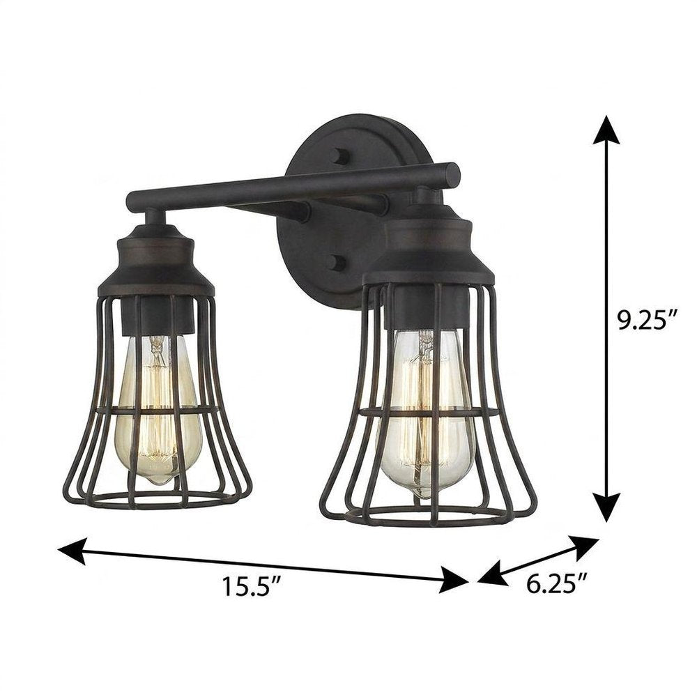 9" Bronze Metal Vanity Flush Mounted Sconce