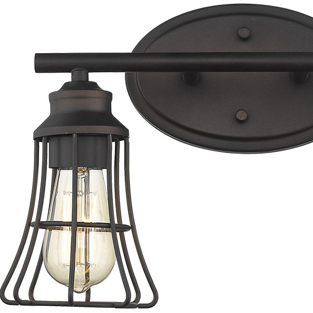 9" Bronze Metal Vanity Flush Mounted Sconce