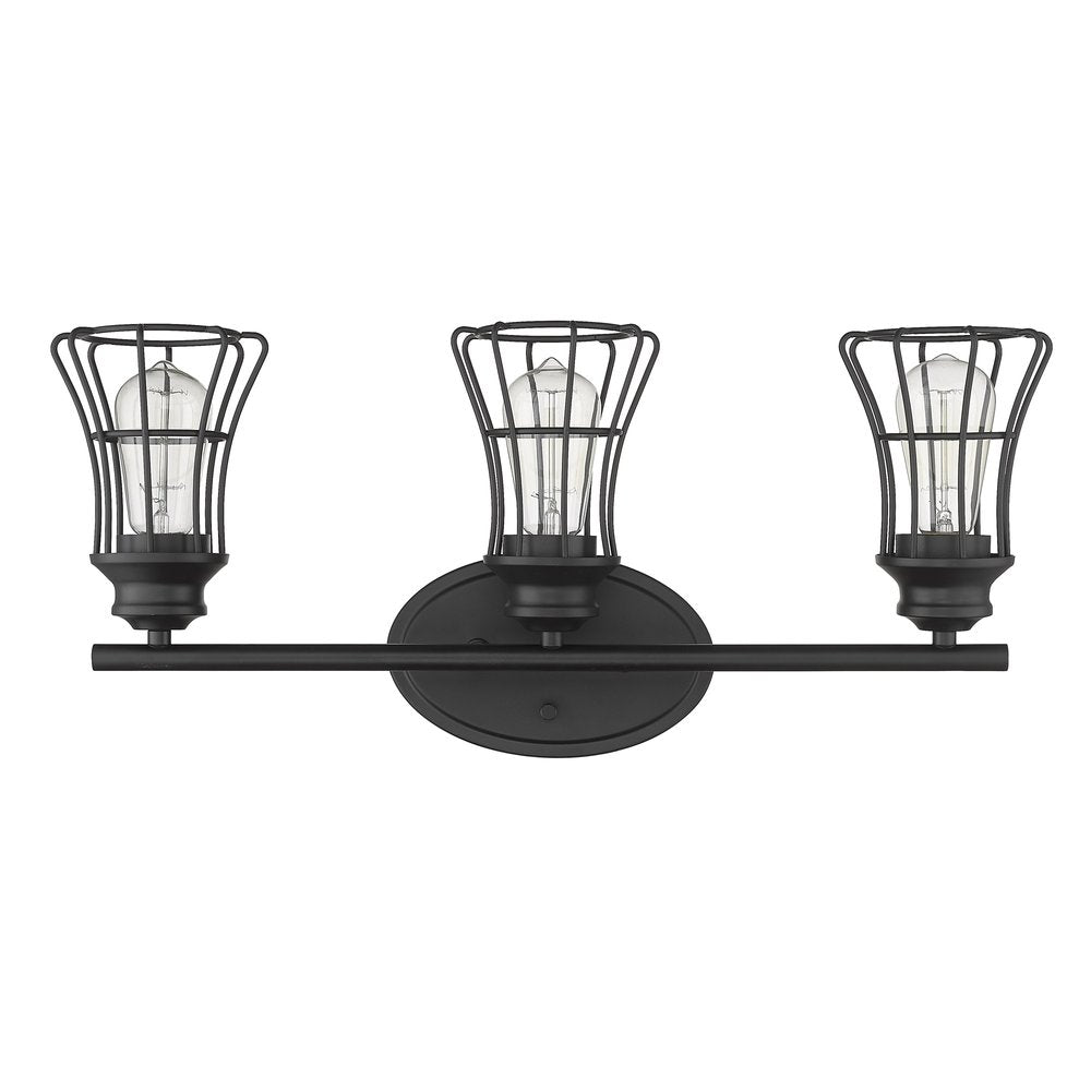 9" Black Metal Vanity Flush Mounted Sconce