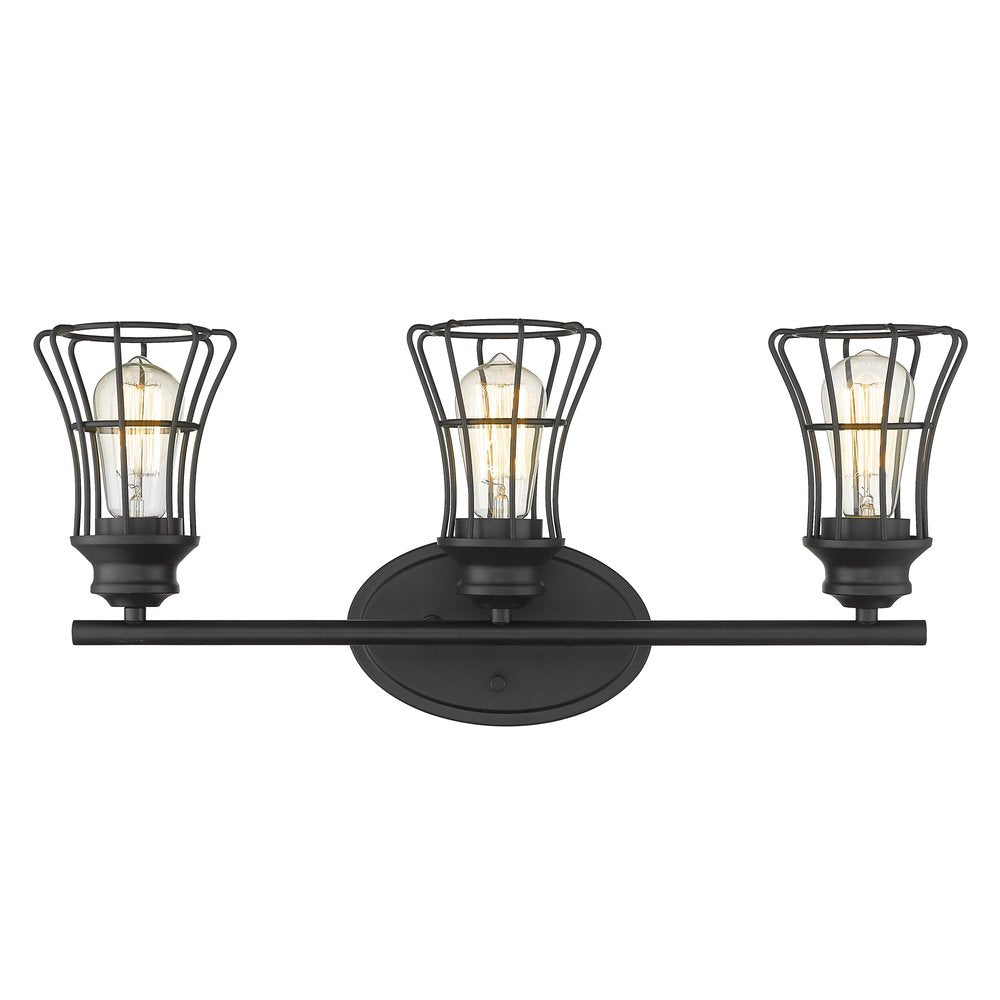 9" Black Metal Vanity Flush Mounted Sconce