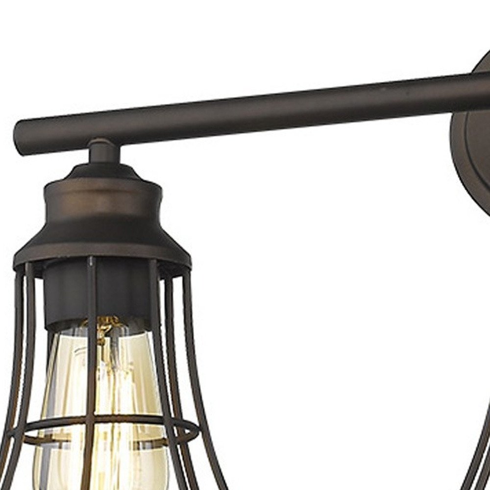 9" Bronze Metal Vanity Flush Mounted Sconce