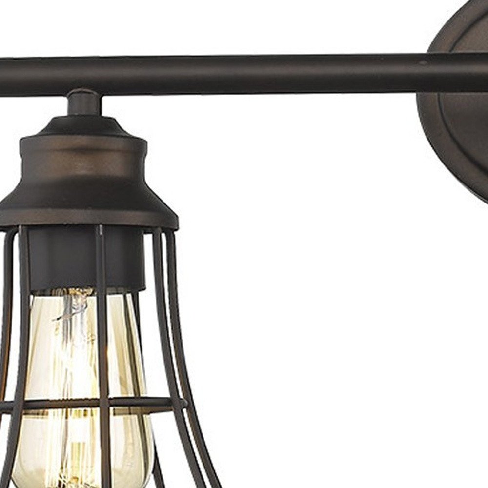 9" Bronze Metal Vanity Flush Mounted Sconce