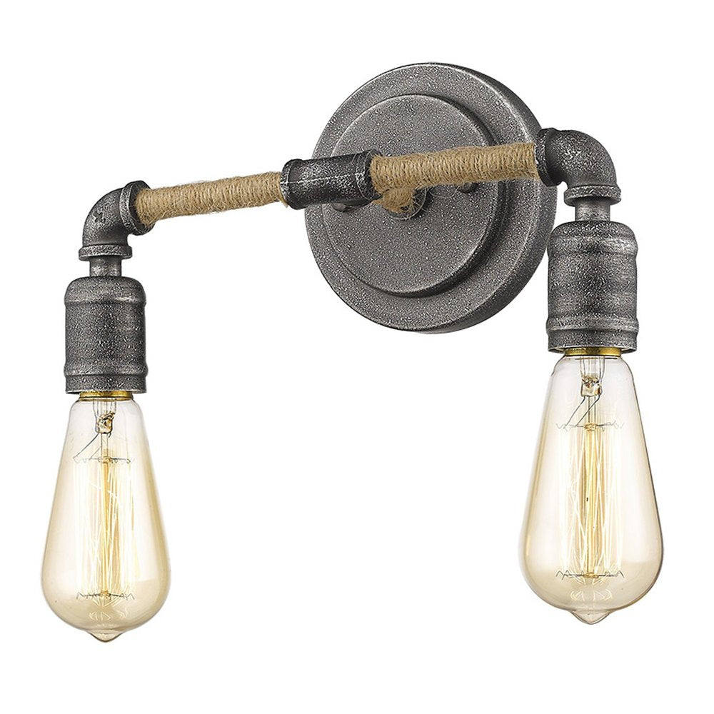 Two Light Industrial Textured Gray Wall Light on a white background