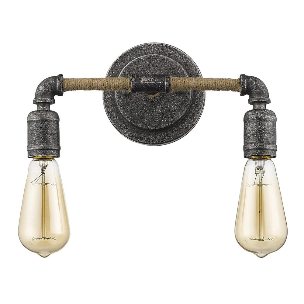 Two Light Industrial Textured Gray Wall Light on a white background