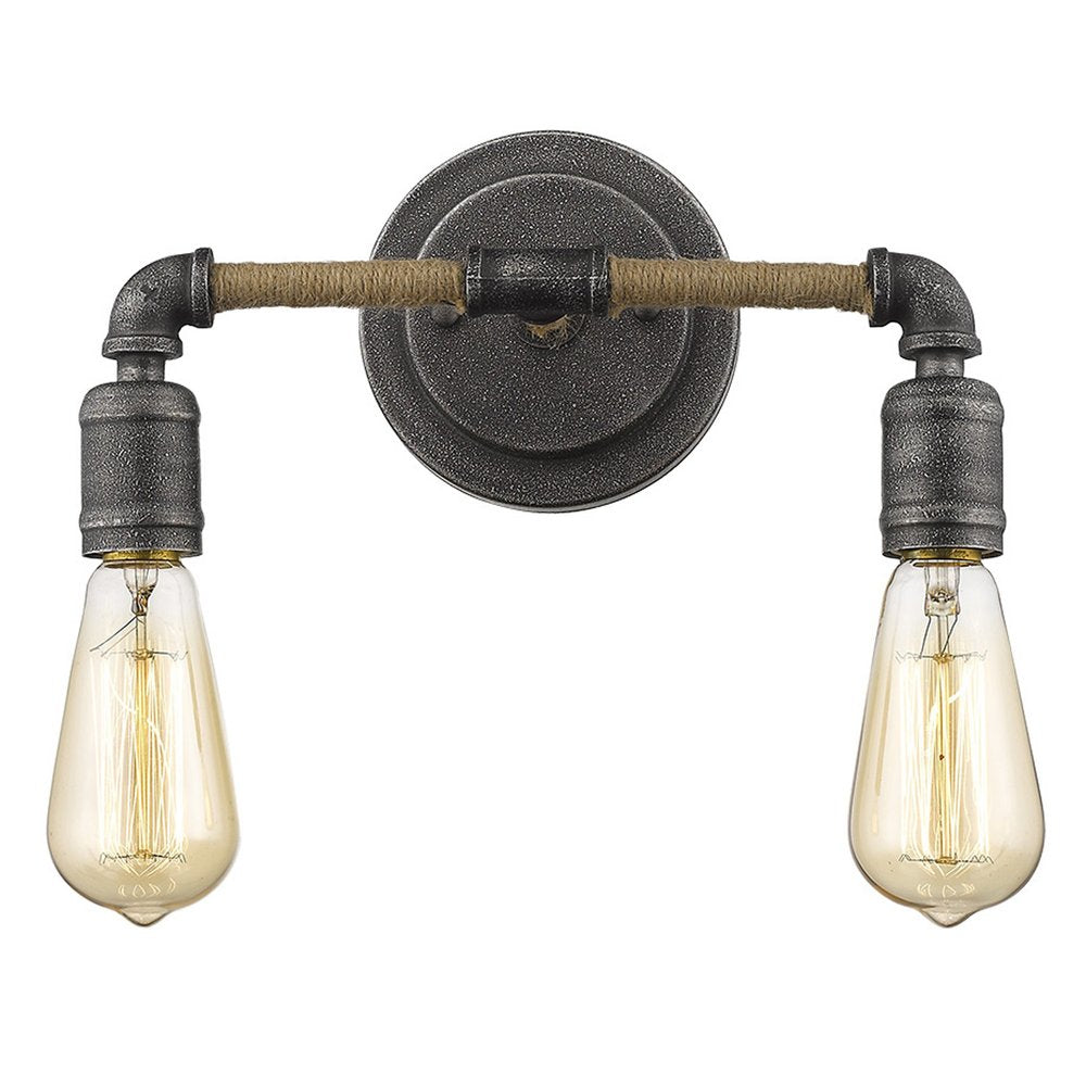 Two Light Industrial Textured Gray Wall Light on a white background