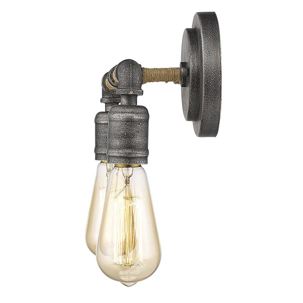 Two Light Industrial Textured Gray Wall Light on a white background