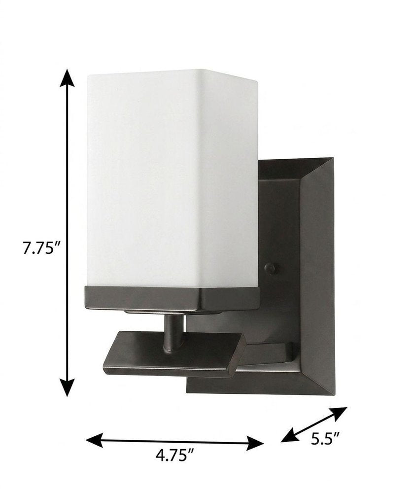 5" Black And White Metal Flush Mounted Sconce. Wall light isolated on a plain white background, finished in black metal.