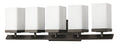 8" Black And White Metal and Glass Vanity Flush Mounted Sconce