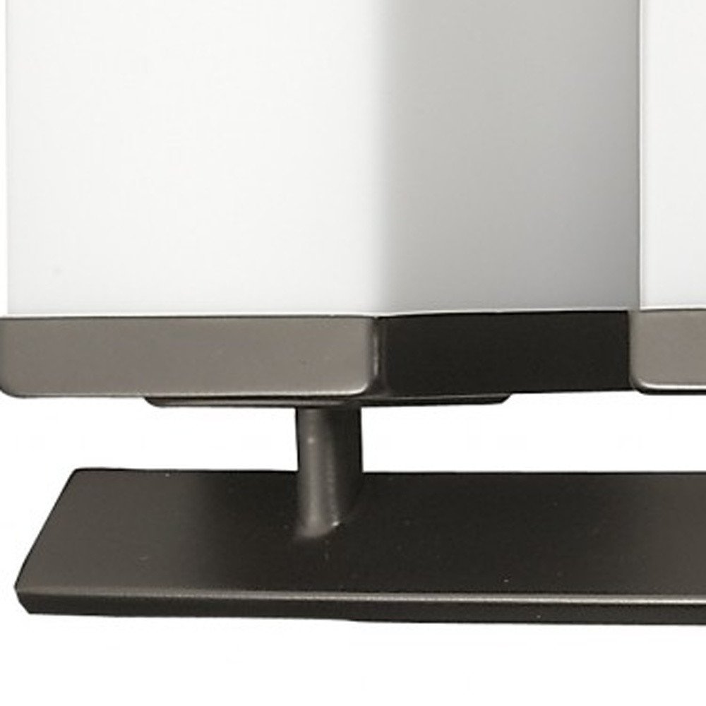 8" Black And White Metal and Glass Vanity Flush Mounted Sconce