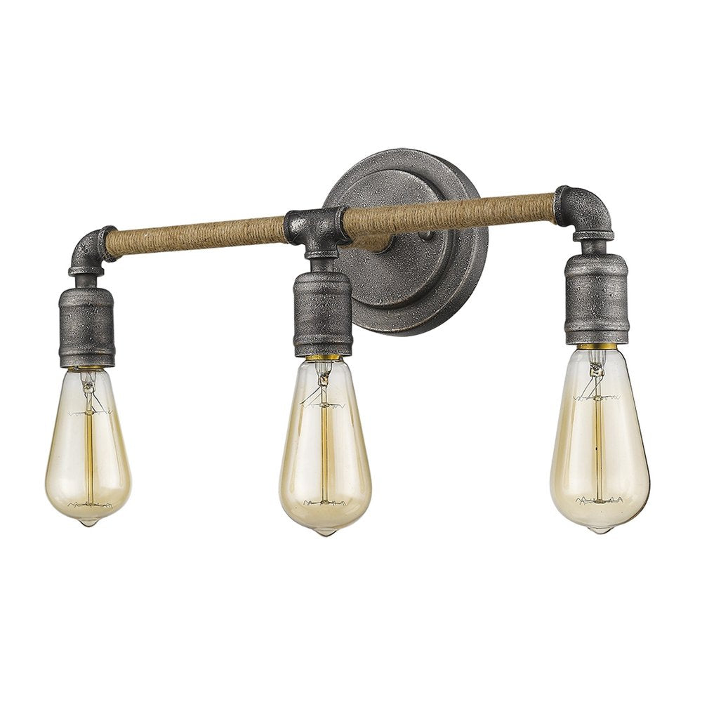 2" Black Metal Vanity Flush Mounted Sconce