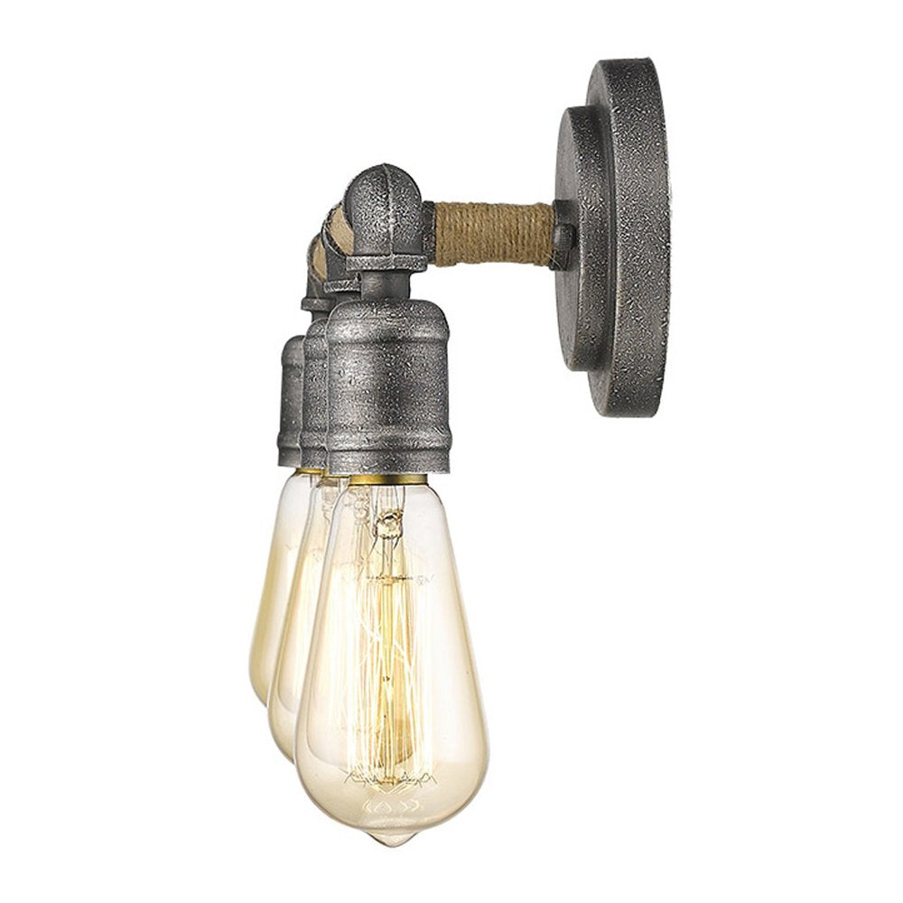 2" Black Metal Vanity Flush Mounted Sconce