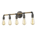 6" Black Metal Vanity Flush Mounted Sconce