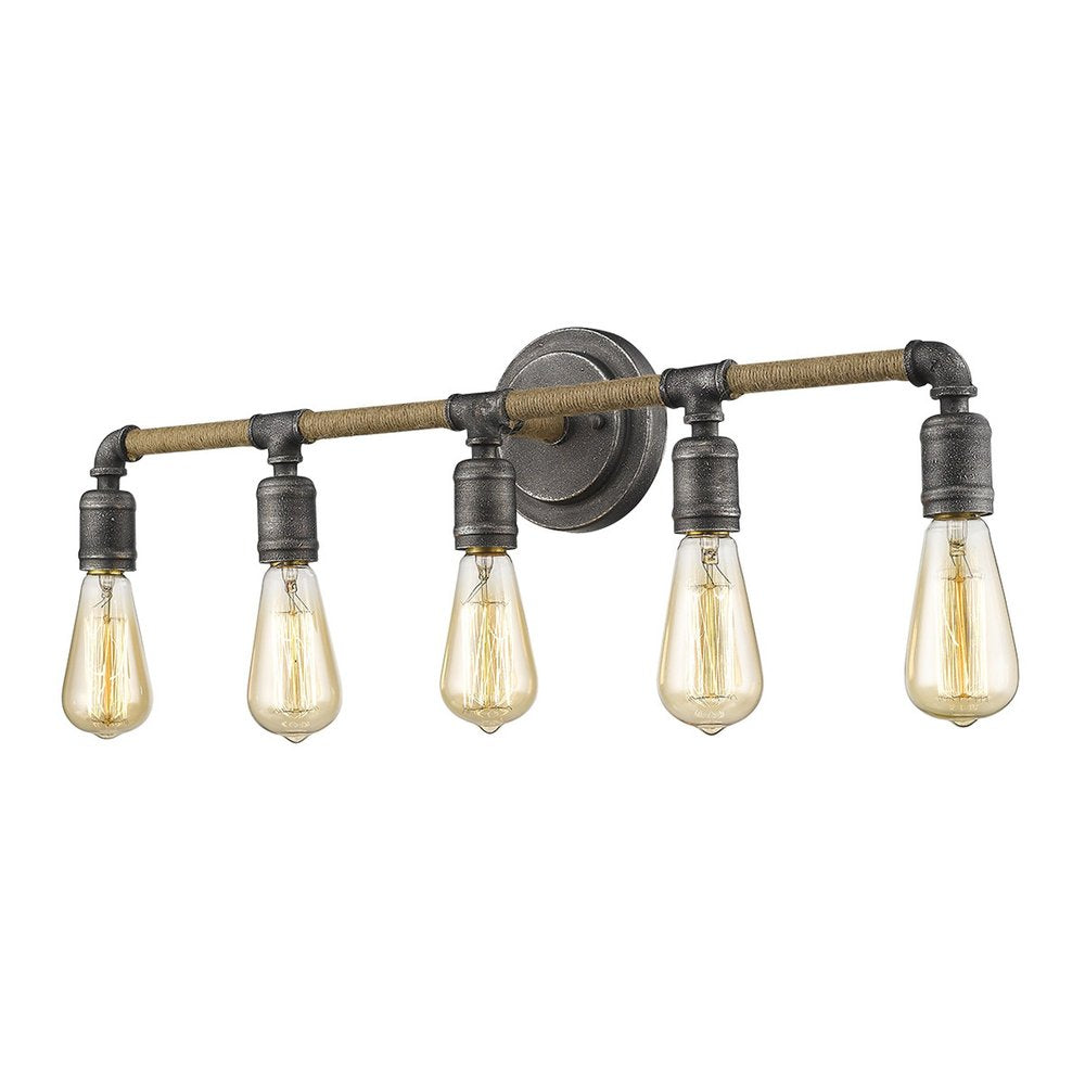 6" Black Metal Vanity Flush Mounted Sconce