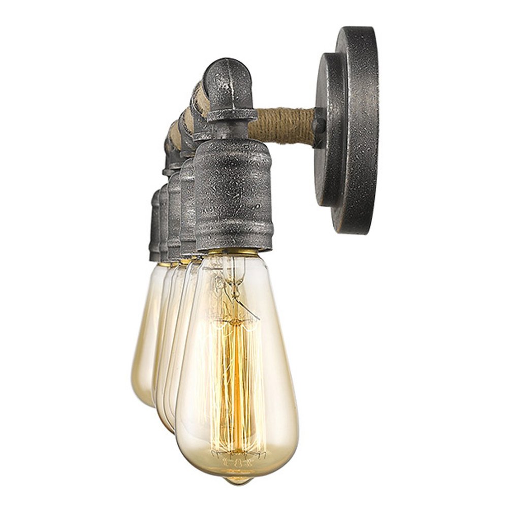 6" Black Metal Vanity Flush Mounted Sconce