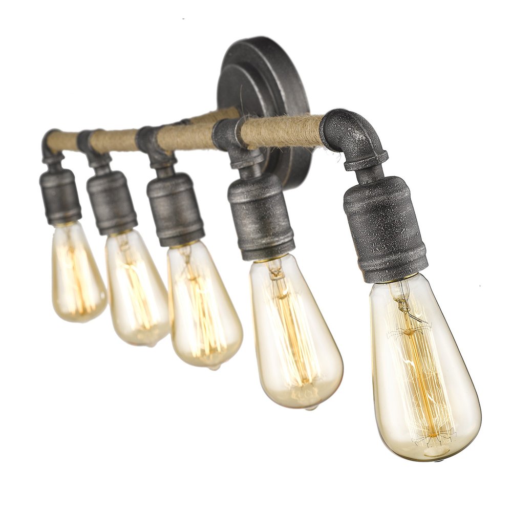 6" Black Metal Vanity Flush Mounted Sconce