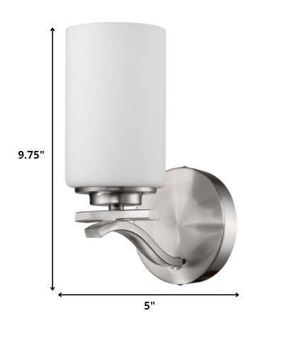 One Light Silver and Glass Wall Sconce on a white background