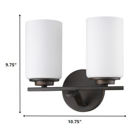 11" Black And White Metal Flush Mounted Sconce