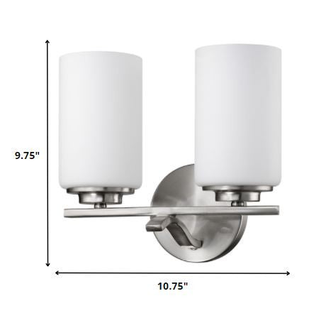 11" Silver And White Metal Flush Mounted Sconce