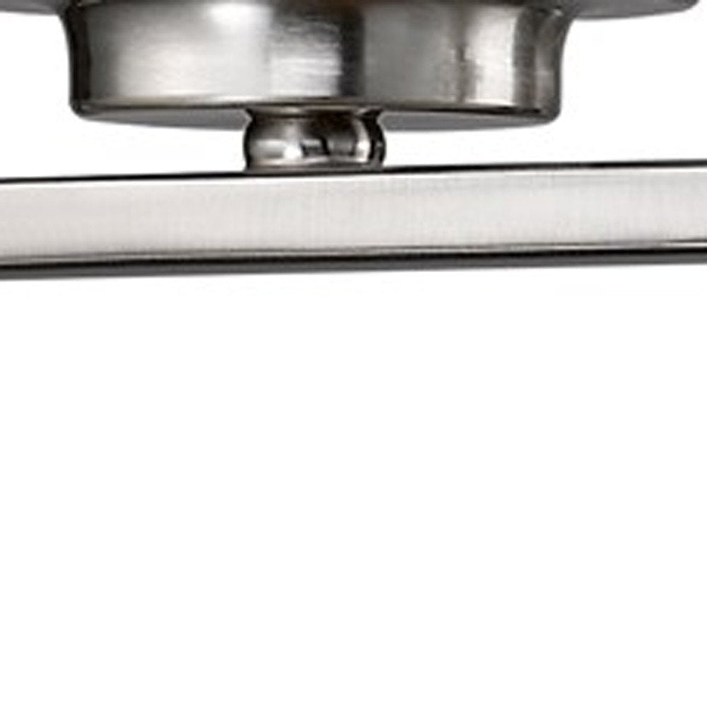 11" Silver And White Metal Flush Mounted Sconce