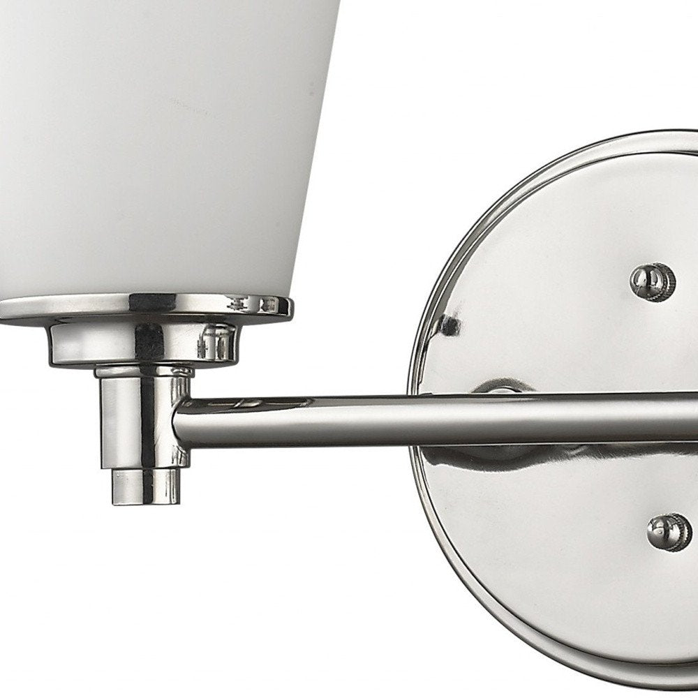 10" Silver And White Metal and Glass Vanity Flush Mounted Sconce
