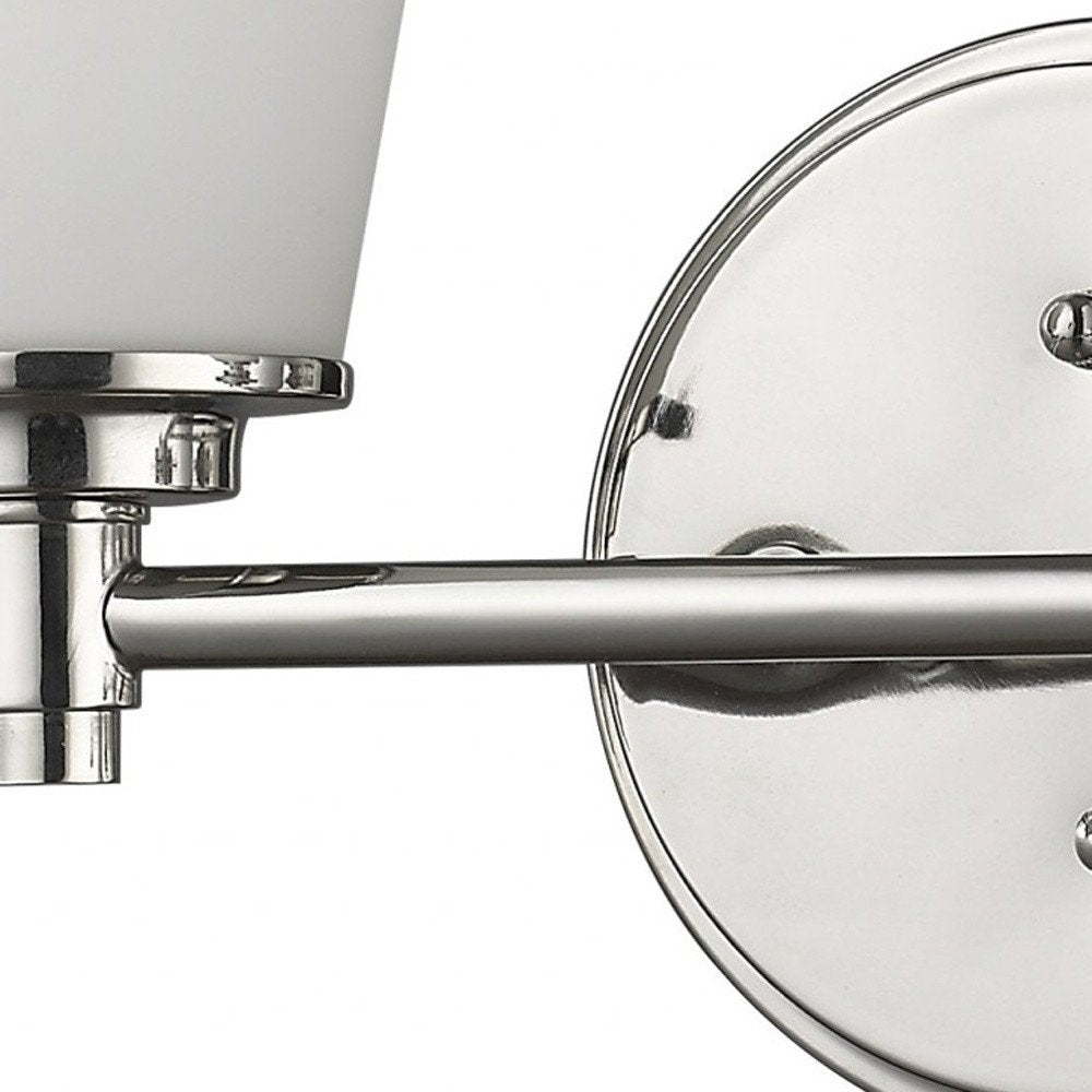 10" Silver And White Metal and Glass Vanity Flush Mounted Sconce