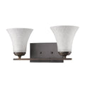 8" Antiqued Bronze Metal and Glass Vanity Flush Mounted Sconce