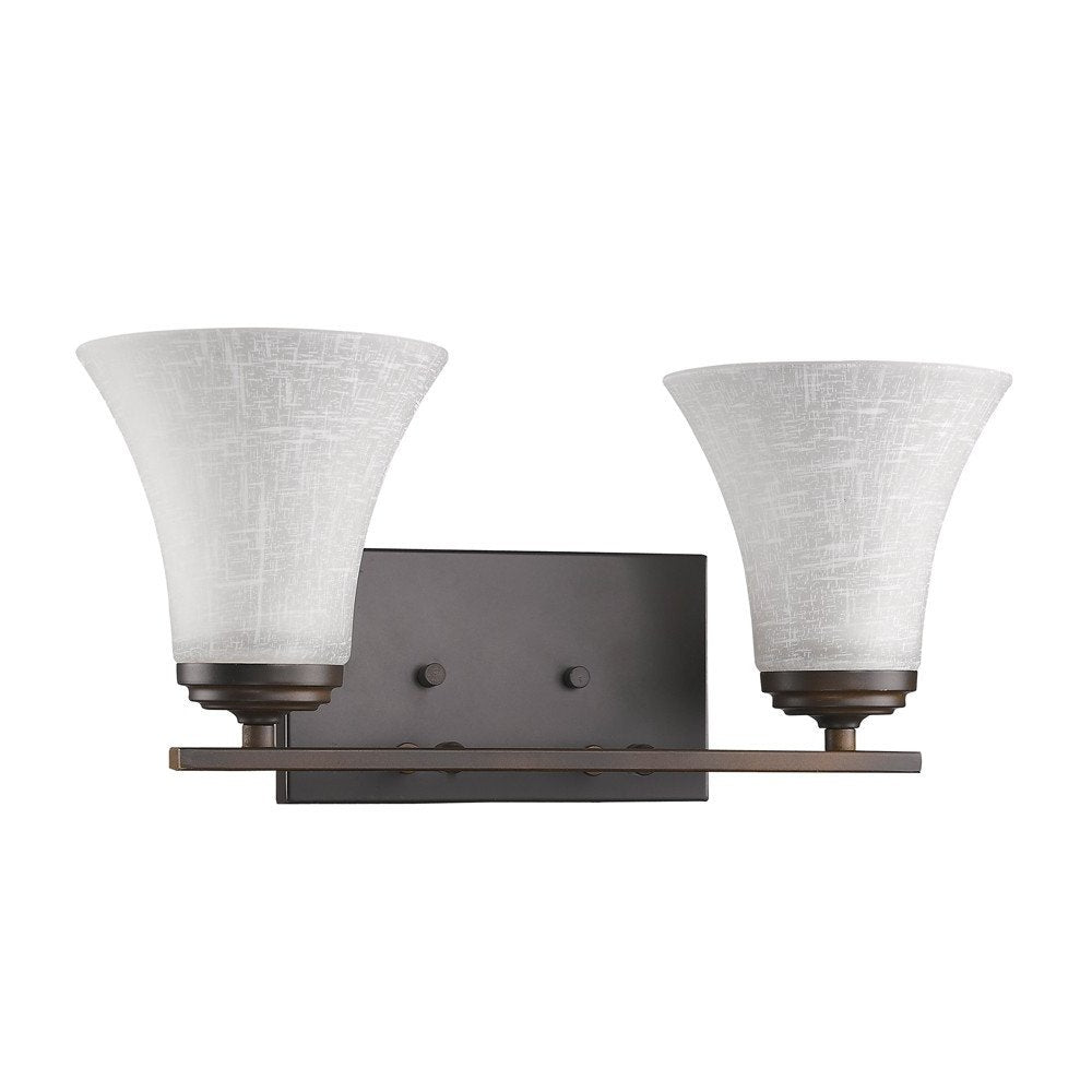 8" Antiqued Bronze Metal and Glass Vanity Flush Mounted Sconce