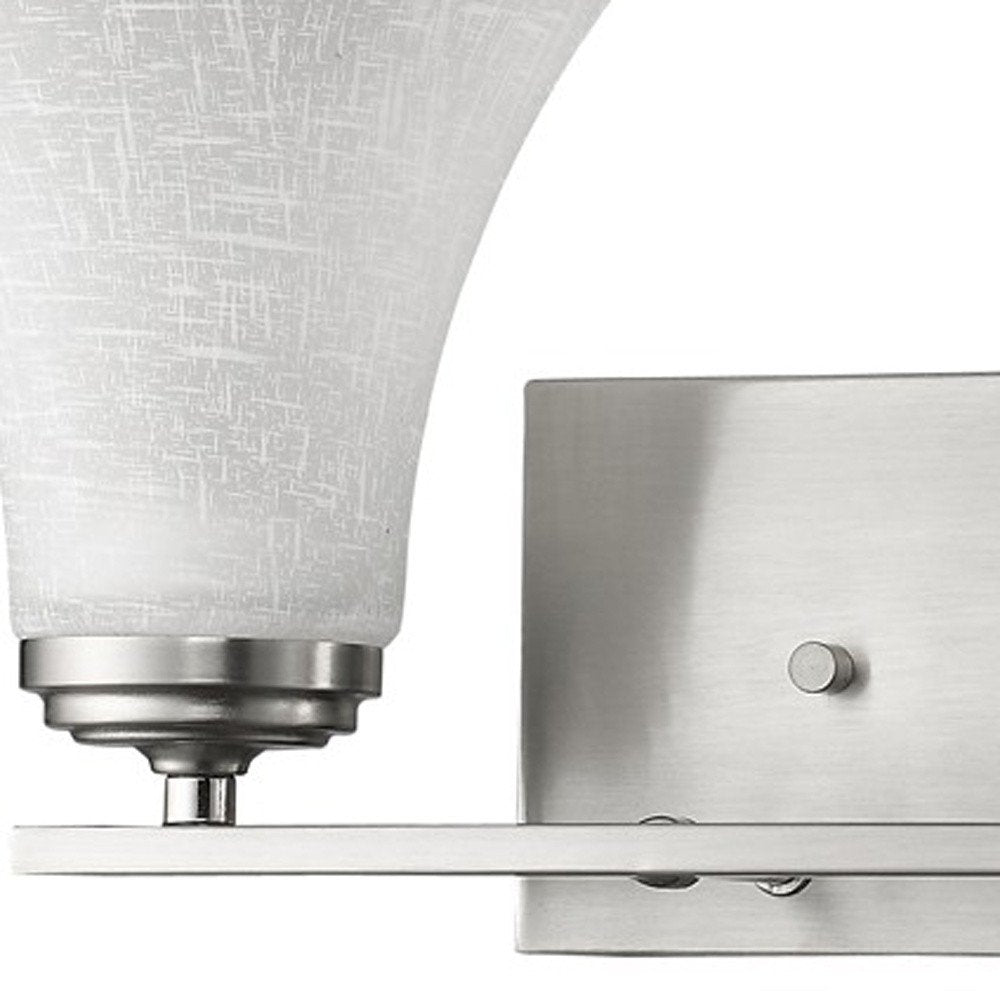 8" Silver And White Metal and Glass Vanity Flush Mounted Sconce