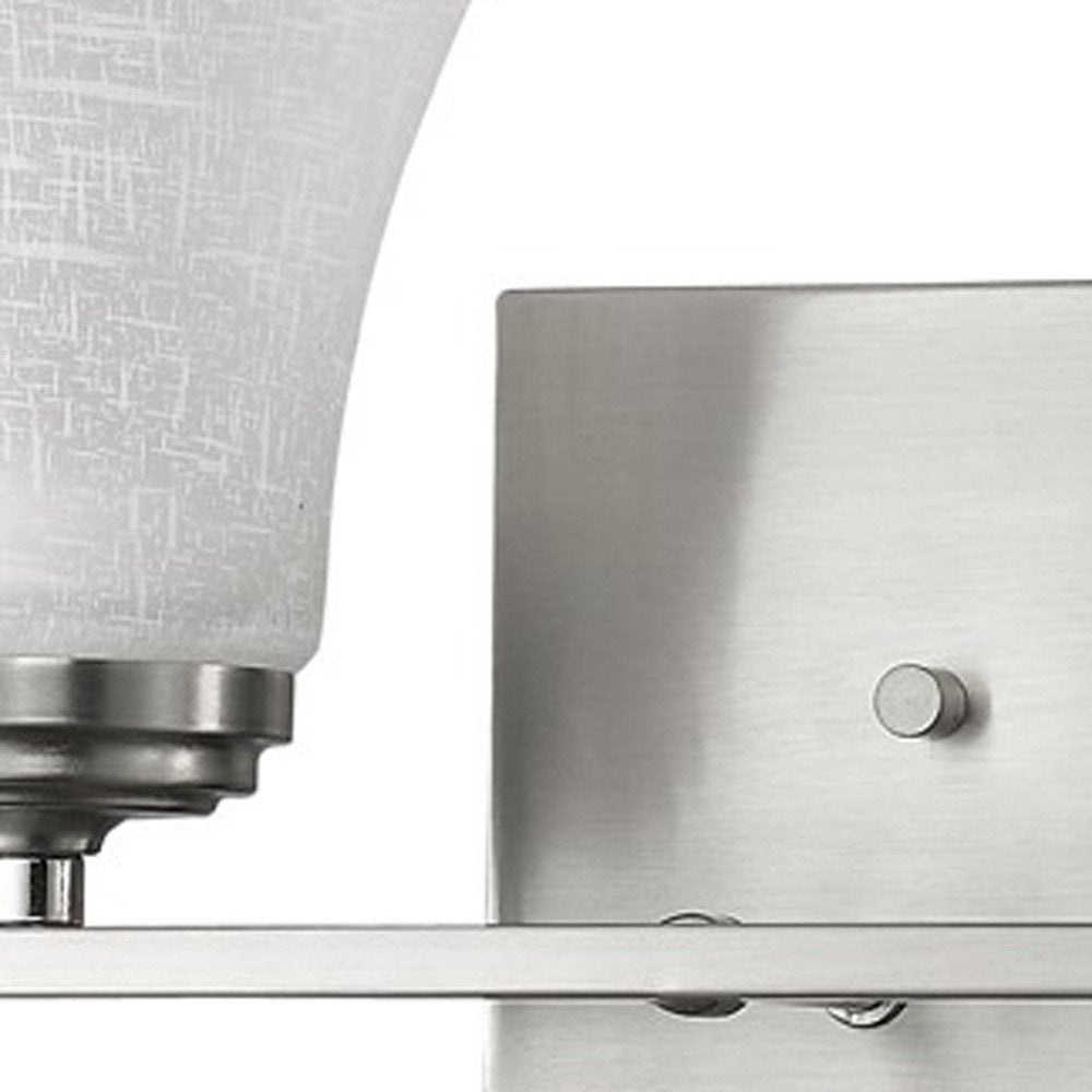 8" Silver And White Metal and Glass Vanity Flush Mounted Sconce