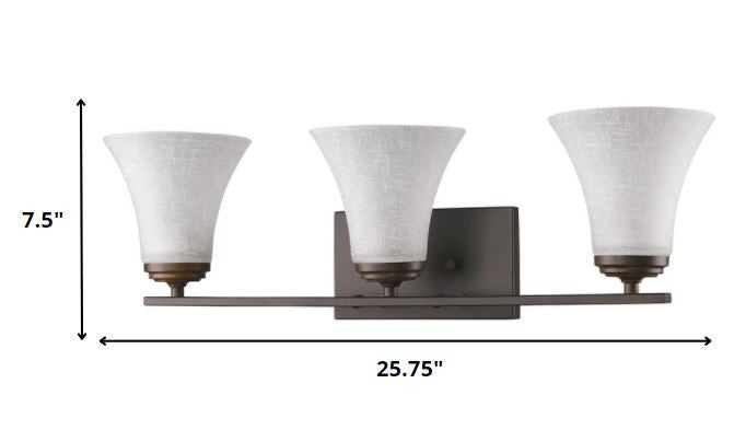 8" Bronze And White Metal and Glass Vanity Flush Mounted Sconce