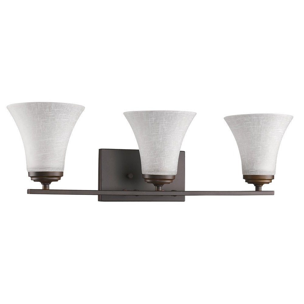 8" Bronze And White Metal and Glass Vanity Flush Mounted Sconce