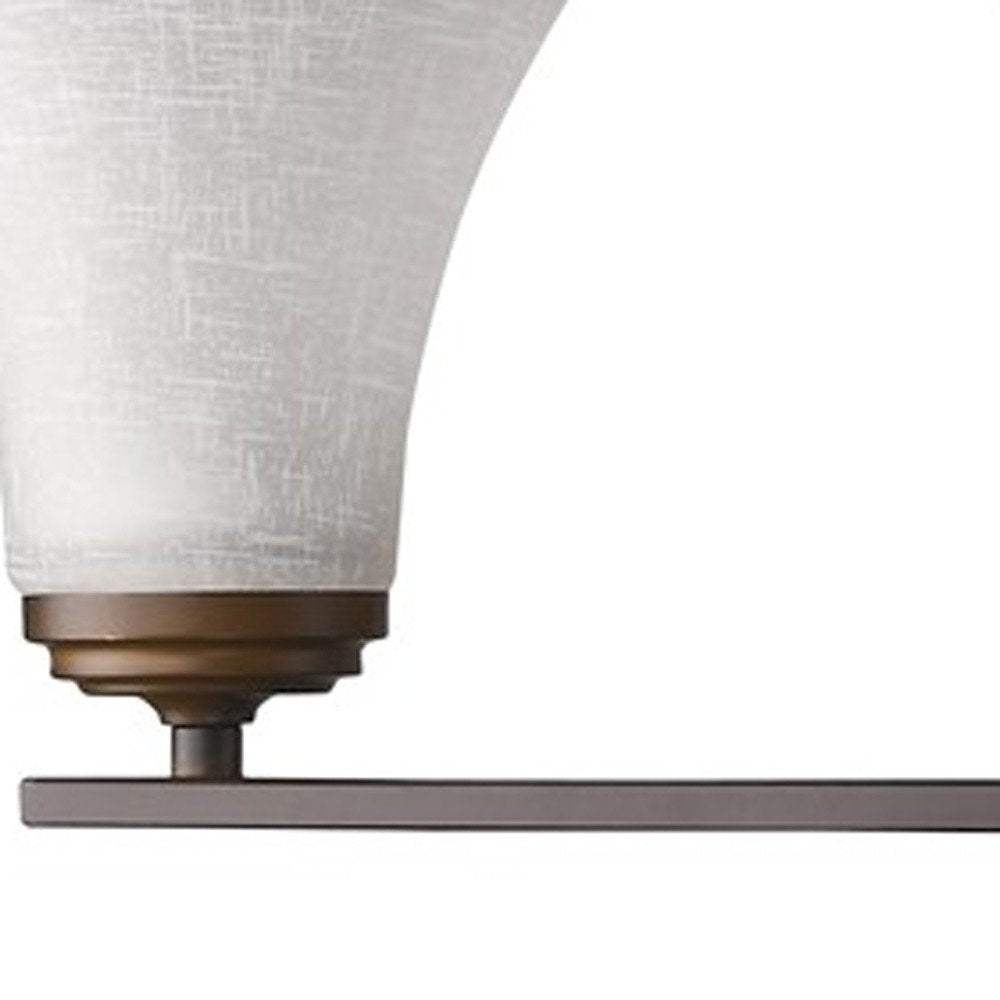 8" Bronze And White Metal and Glass Vanity Flush Mounted Sconce